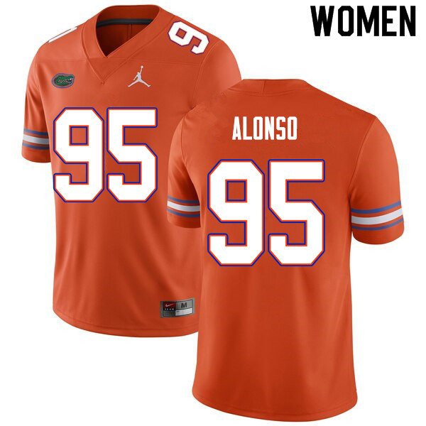 Women #95 Lucas Alonso Florida Gators College Football Jerseys Sale-Orange